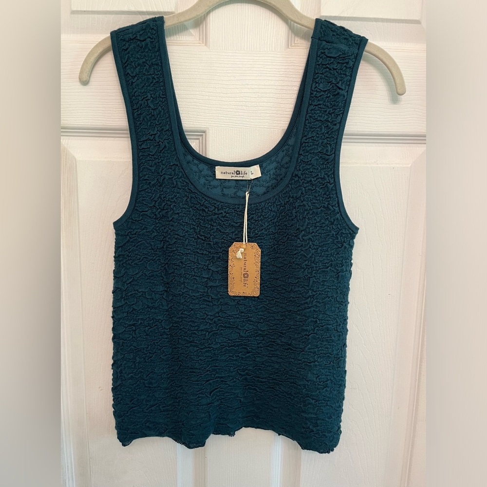Natural Life deep teal textured tank